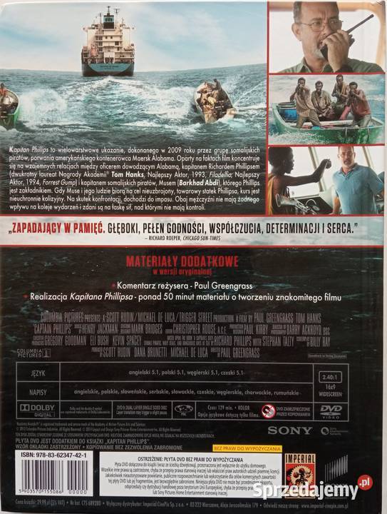 Kapitan Phillips DVD Tom Hanks Barkhad Abdi Łódź