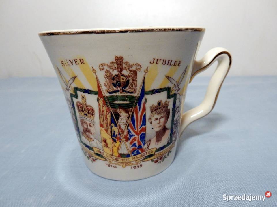 George V na Króla Anglii SREBRNY JUBILEUSZ Porcelana i szkło Piła