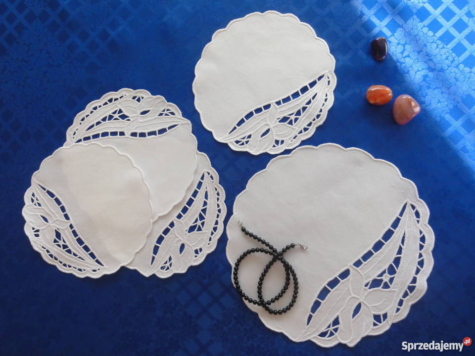 Serwety i serwetki komplety robione ręcznie haft