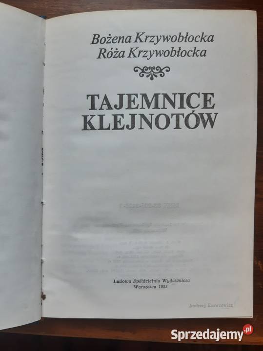 Bożena i Róża Krzywobłocka Tajemnice klejnotów Rok wydania 1983 Poznań sprzedam