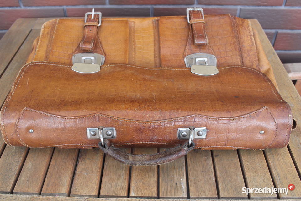 teczka skórzana z prl Kalisz