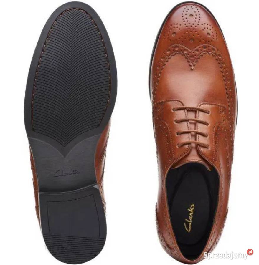 Clarks Bradish Limit tan leather Brogues 4041