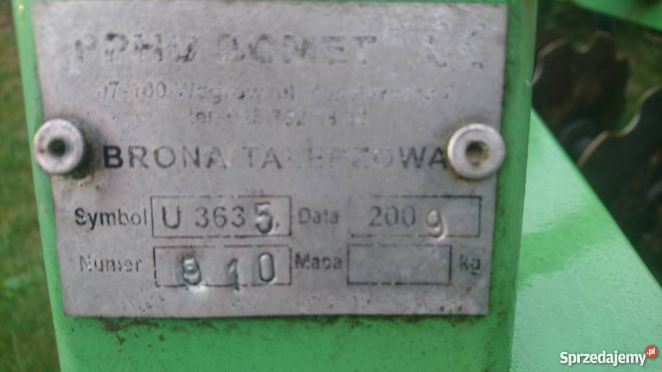 Brona talerzowa talerzówka Bomet 27m WAŁ