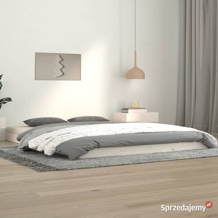 Rama łóżka biała lite drewno sosnowe 140 x 190 Warszawa