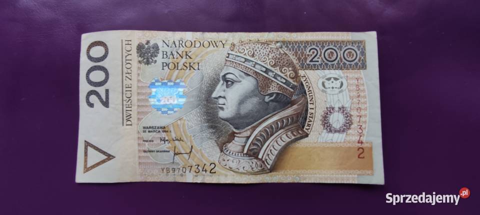 Banknot 200 1994 seria YF Poszukiwana rzadkość 1 Numizmatyka Pruszków