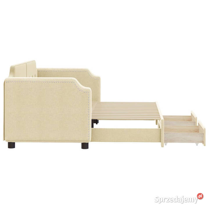 Sofa rozsuwana z szufladami kremowa tkanina Warszawa sprzedam