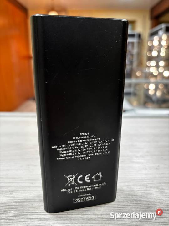 Powerbank Reinston Ultra 20000 mAh EPB030 PD 20W Pozostałe warmińsko-mazurskie Elbląg
