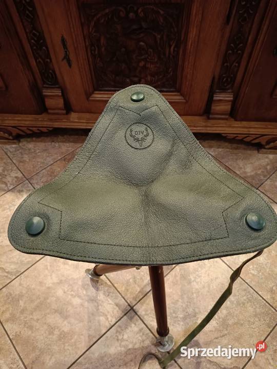 Krzesełko myśliwskie skóra składane Sporty strzeleckie i myślistwo Lipno