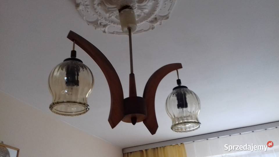 Żyrandol dwuramienny drewniany do sprzedania Kraków