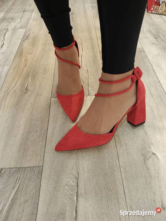 42 czerwone zmysłowe czółenka wieczorowe z 27cm Kraków