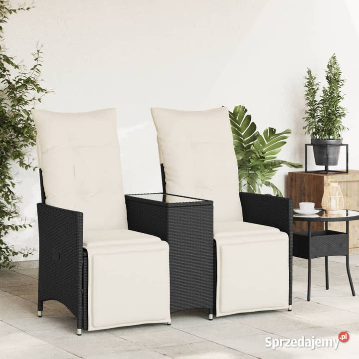 Rozkładana sofa ogrodowa 2 os ze stolikiem