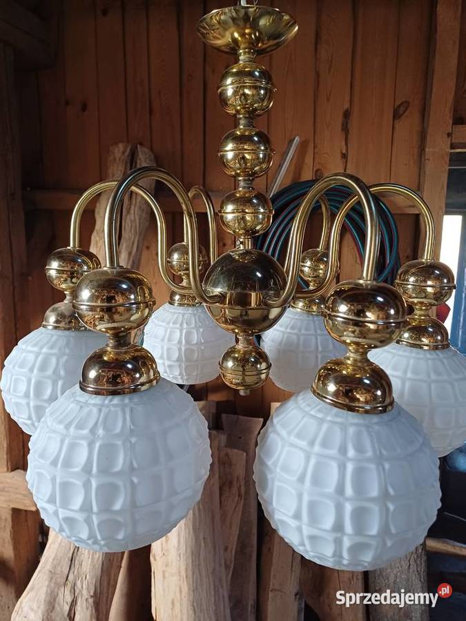 Retro lampa wiszaca z kinkietem z 1969 roku Lubań