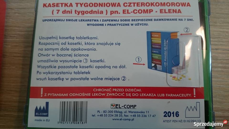 Kasetka na leki tygodniowa 4 pory dnia Kielce