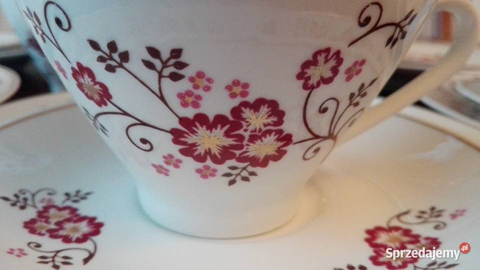 Serwis kawowy deserowy 6osób porcelana LETTIN sprzedam