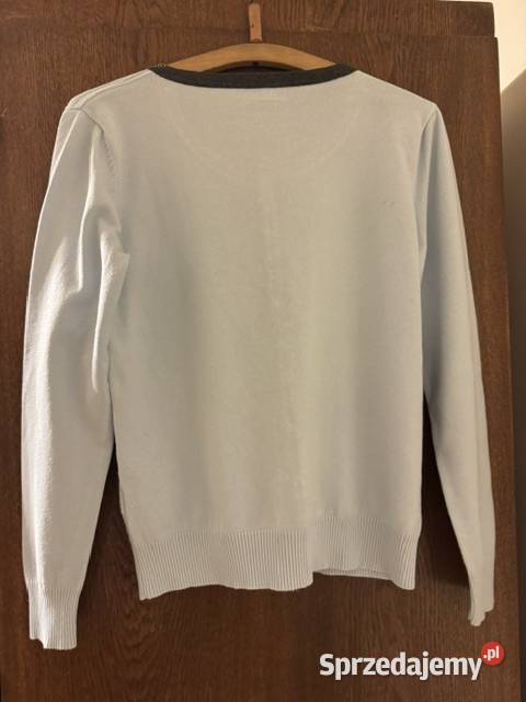 Sweter damski SM dzianina niebieski rozpinany z