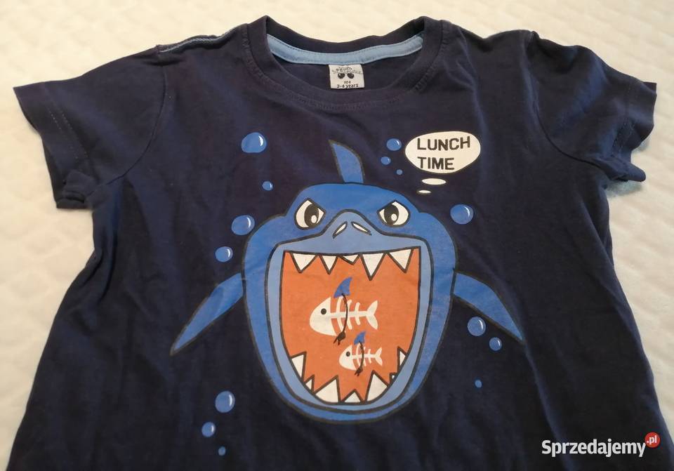 Koszulka krótki rękaw rekin 104 Kiki Koko Odzież niebieski Bluzki, koszulki i kaftaniki