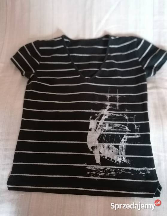 Koszulkapodkoszulek Tshirt czarny ze srebrem