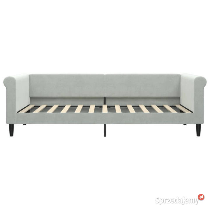 Sofa rozsuwana z szufladami jasnoszara aksamit Warszawa