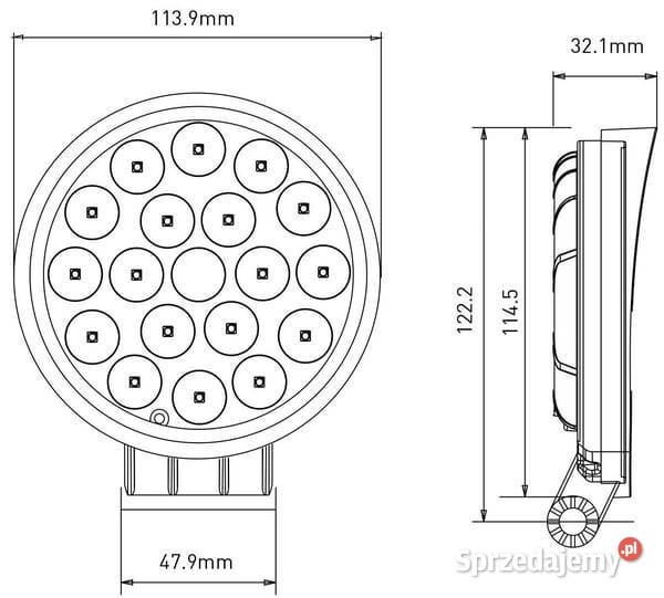 Lampa robocza LED okrągła 36W 2850 lm 1030V Oświetlenie