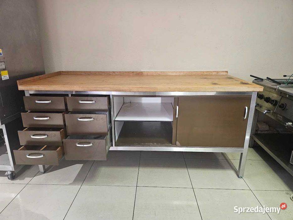 Masywna zabudowa warsztatowa z szafką wiszącą Gastronomia śląskie Góra