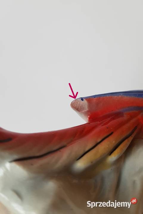 Sygnowana figurka Papuga Steatyt Katowice Dąbrowa Górnicza