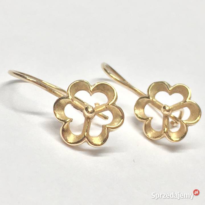 Złote KOLCZYKI 585 14K dyskretne ażurowe Warszawa sprzedam