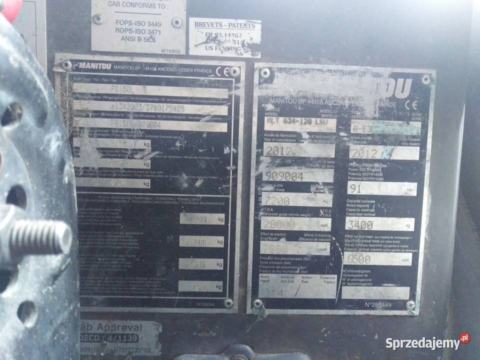 Sprzedam ładowarkę teleskopową Manitou MLT Włoszakowice