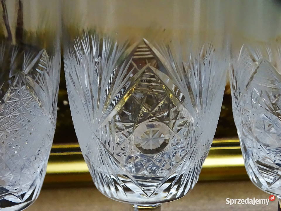 Kieliszki kryształowe zestaw 4 sztuki ręcznie Biłgoraj