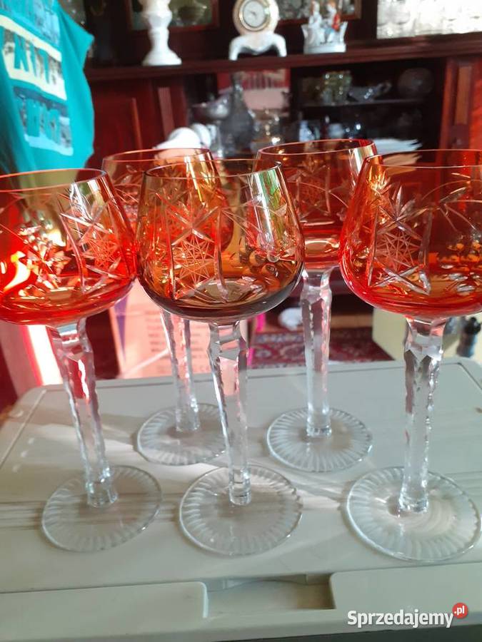 Krysztalowe kielichy kolor pomarancz Warszawa