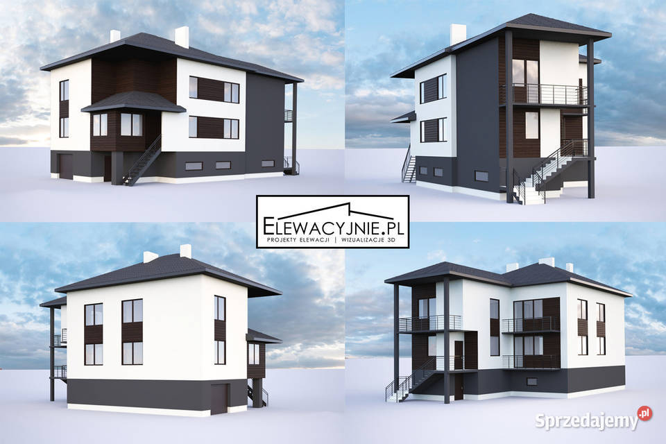 Projekt elewacji na modelu 3D wizualizacje lubelskie Lublin