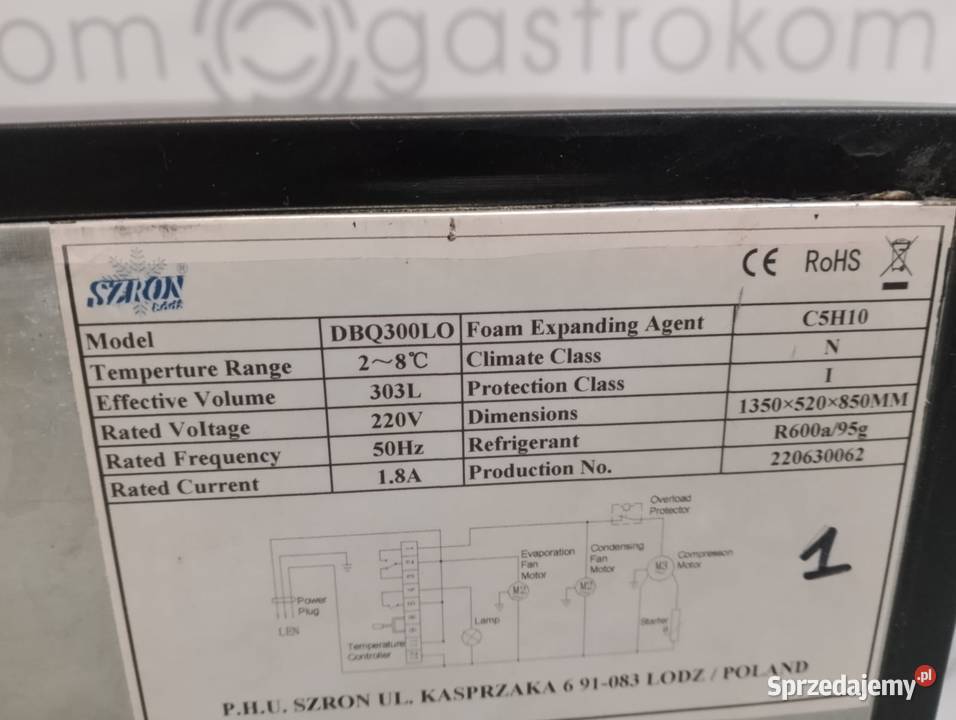 Witryna chłodnicza barowa 3drzwiowa 303L Szron Wrocław