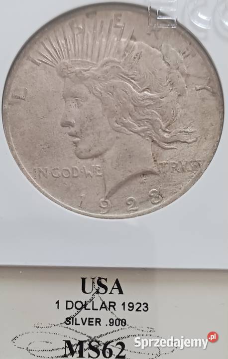 1 Dolar USA 1923 rLiberty Peace GCN MS 62 Numizmatyka