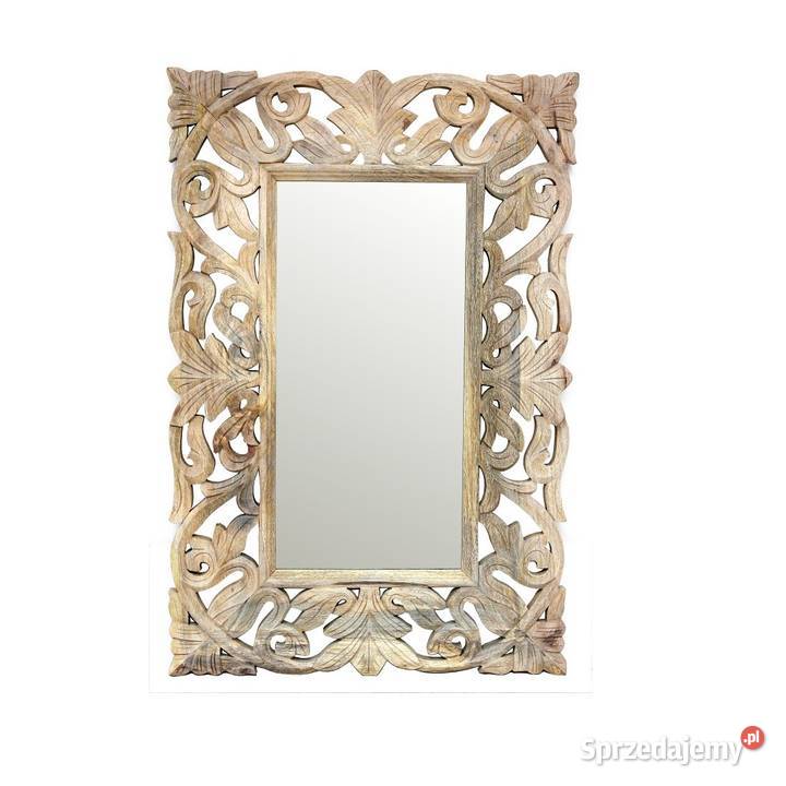 Jasne drewniane lustro 90x60 z mango inny kolor