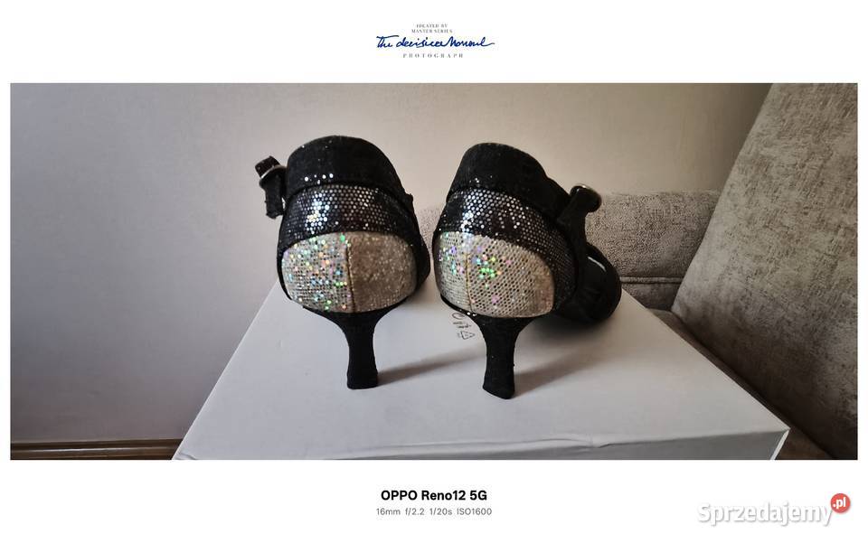 Mam do sprzedania czarnosrebrne eleganckie buty tkanina Czółenka Bielsko-Biała