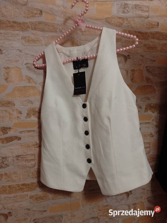 36S River Island Kremowa kamizelka garniturowa z Kraków