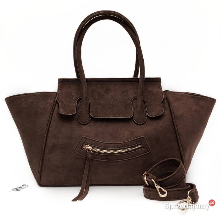 Torebka Zamszowa Eko Czekoladowa Shopper sprzedam