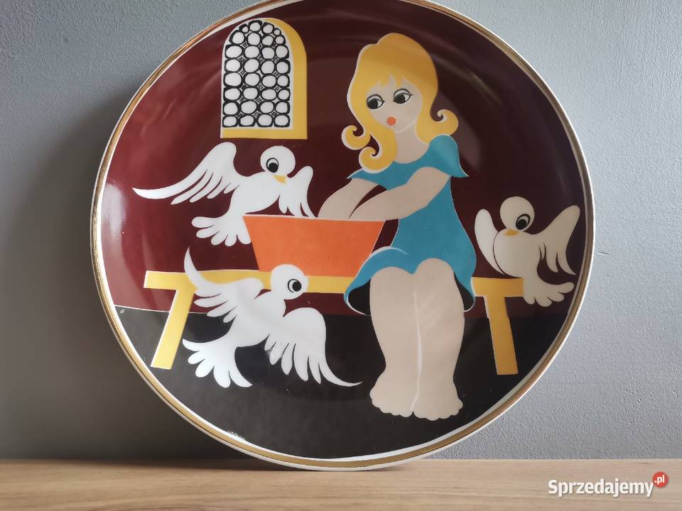Stara patera talerz bajkowy Kopciuszek porcelana Katowice