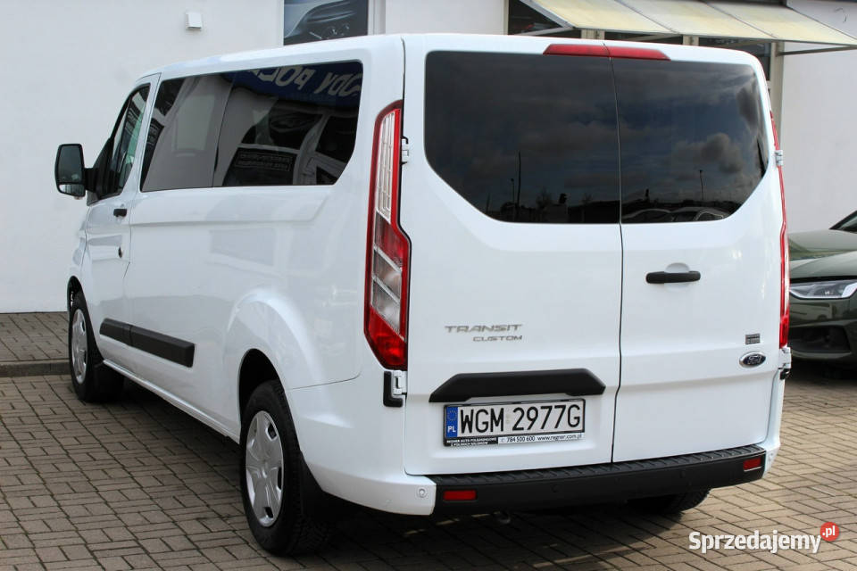 Ford Transit Custom 9osob L2 130 Salon FV23 1WŁ światła do jazdy dziennej mazowieckie Sokołów