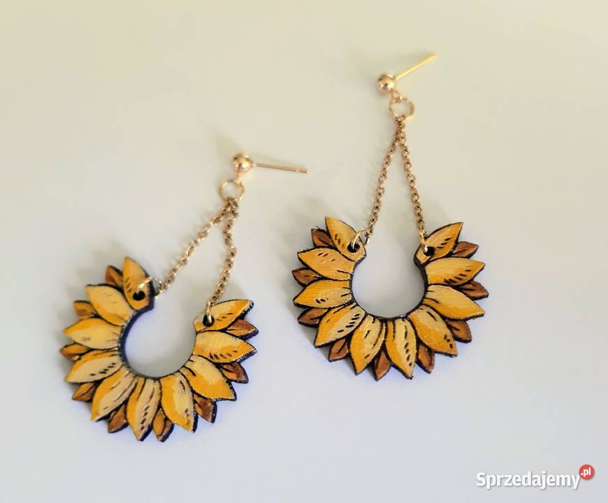 Promienne Słoneczniki Kolczyki drewniane Oświęcim