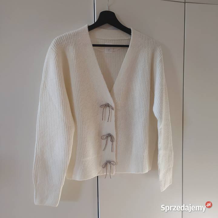 Sweter rozpinany S śmietankowy kremowy kardigan Rozpinane  Koszalin