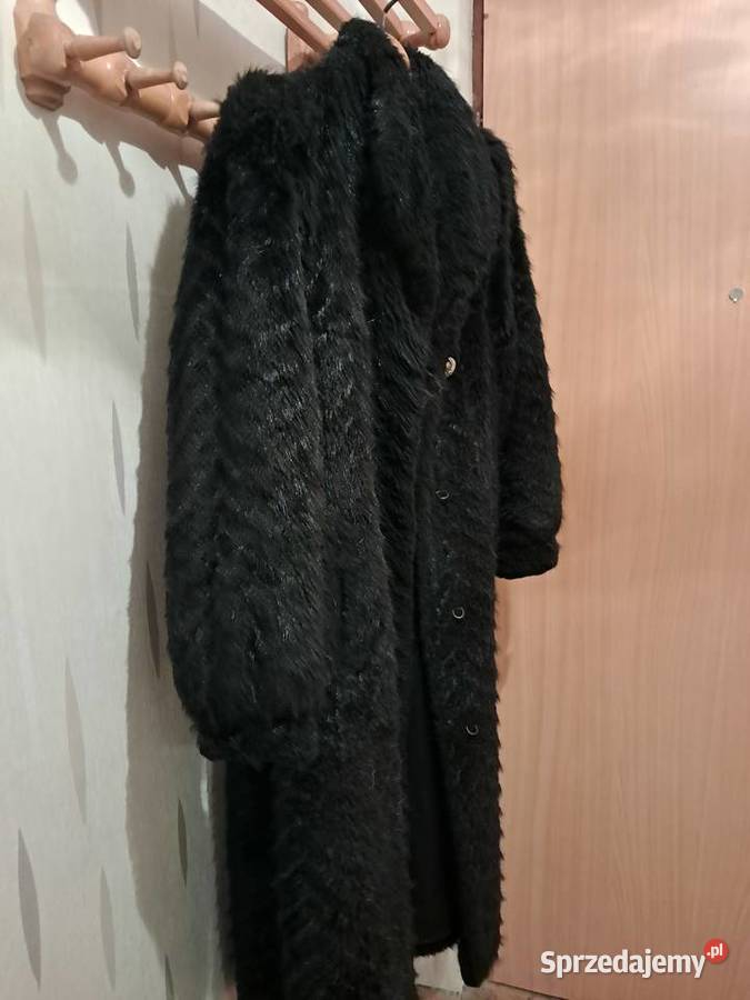 Futro damskie czarne długie do sprzedania Inny materiał Kraków