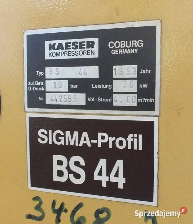Sprężarka śrubowa KAESER typ SIGMAProfil BS 44 sprzedam