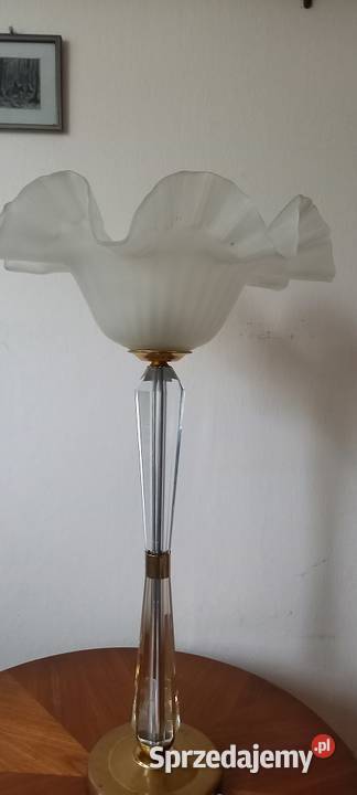 Piękna kryształowa lampa klosz z kryzą łódzkie Skierniewice sprzedam