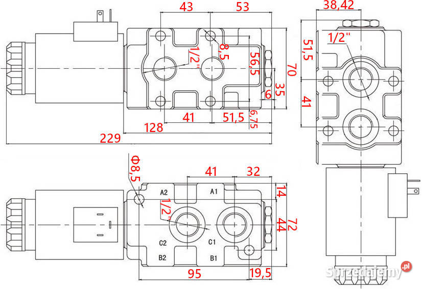 ROZDZIELACZ 80L JOYSTICK ZESTAW 3SEK TURA Solec Kujawski
