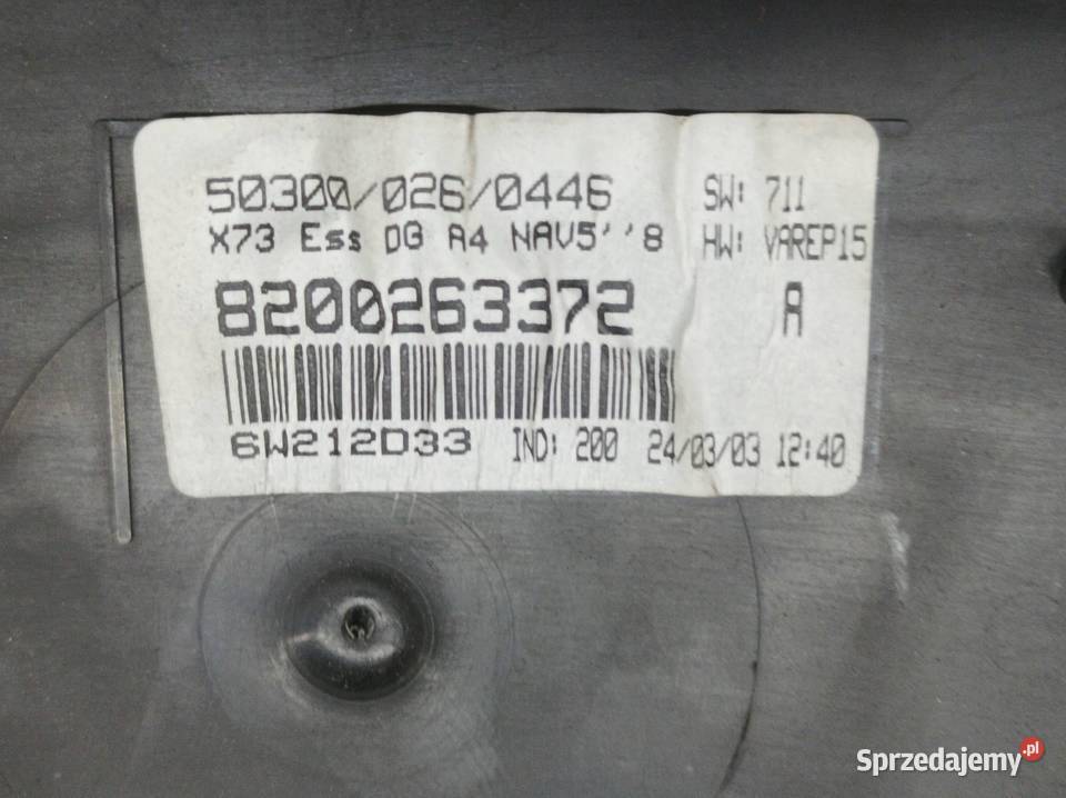 LICZNIK 8200263372 20 B WYŚWIETLACZ 163 Renault osobowe