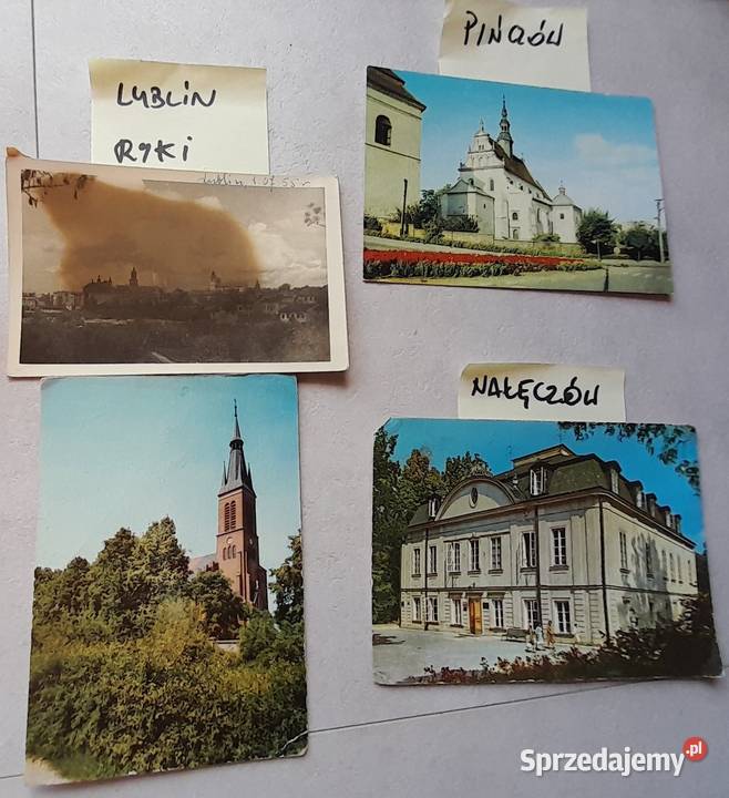 Cztery stare pocztówki kartki pocztowe Lublin Dąbrowa Górnicza