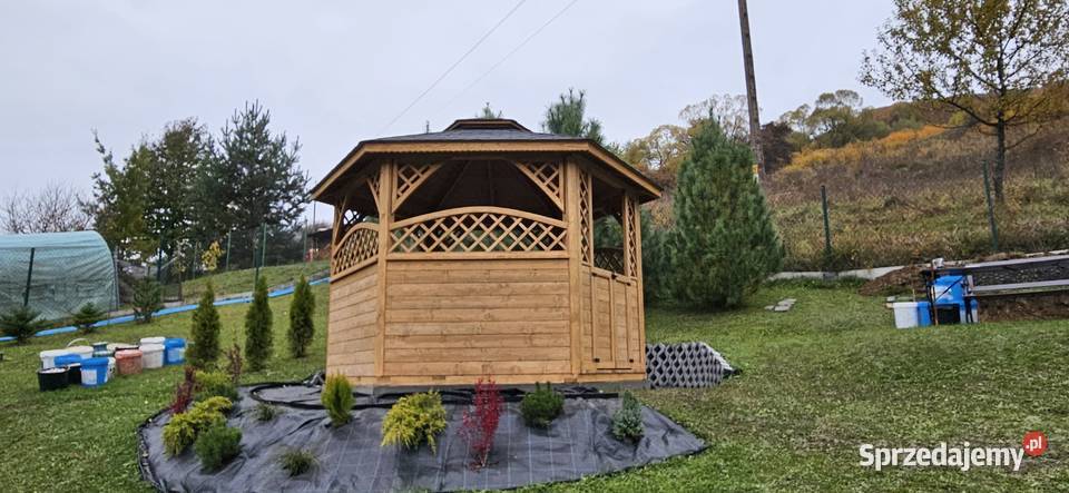 Altany ogrodowe sześciokątne drewniane małopolskie Maków Podhalański sprzedam