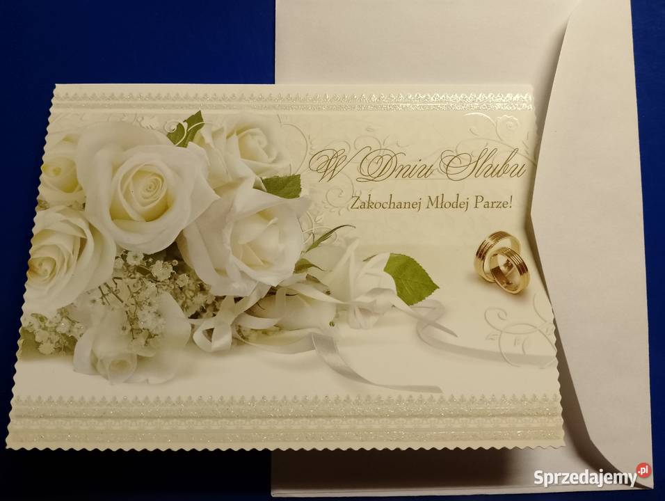 Kartka okolicznościowa z życzeniami W DNIU ŚLUBU Oborniki