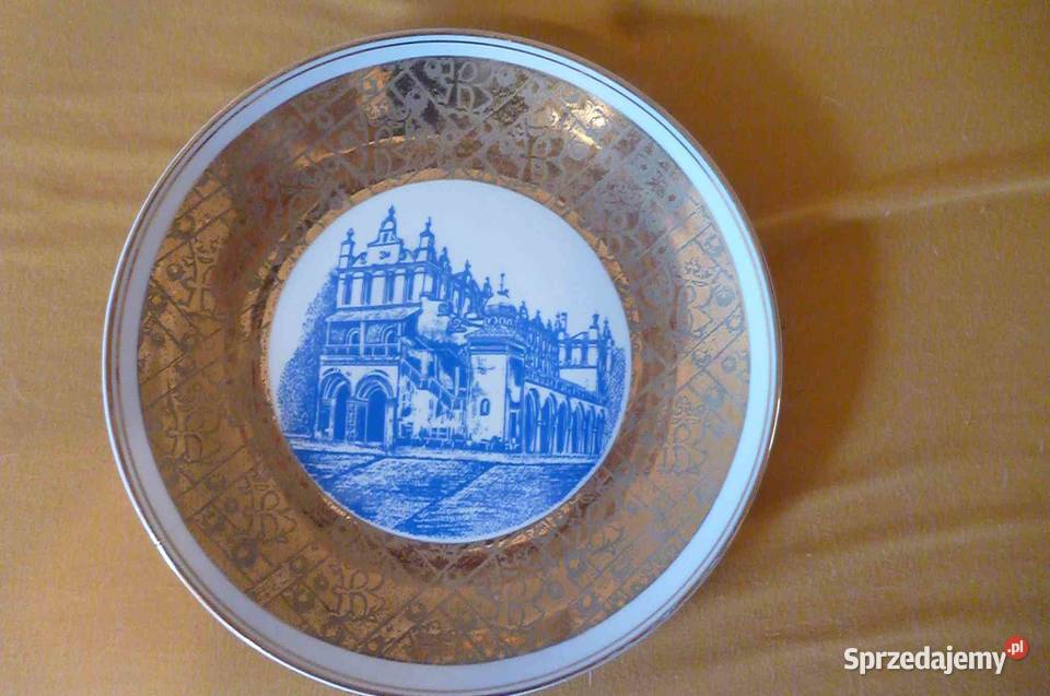 TALERZ PORCELANOWY ZŁOTY SUKIENNICE WAŁBRZYCH