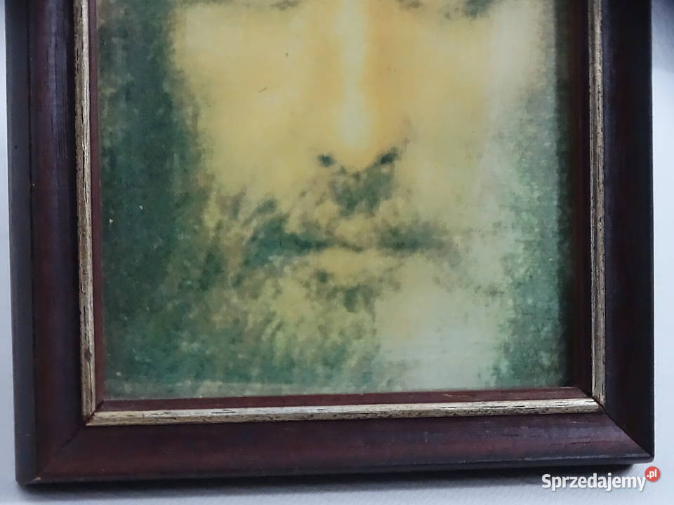 Stary obrazek Jezus Chrystus w drewnianej ramie